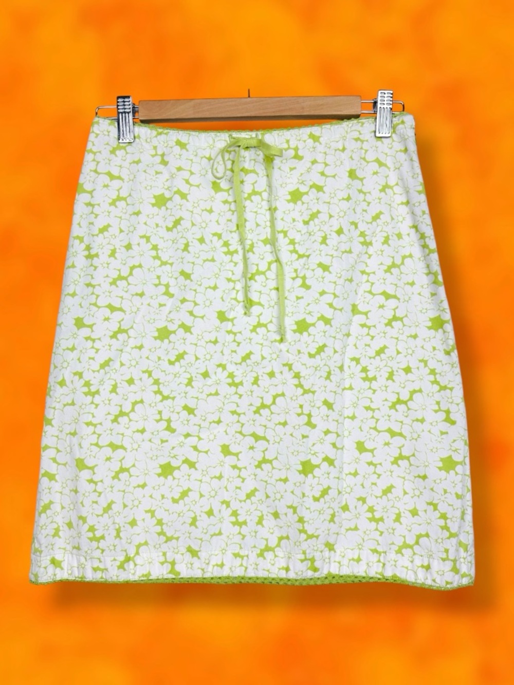 Ann Taylor Floral Print Drawstring Crochet Hem A Line Drawstring Pencil Skirt 2